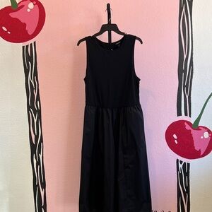 *NEW* Torrid Crew Neck A-Line Foxy Poplin Midi Dress Black 1X (14-16)